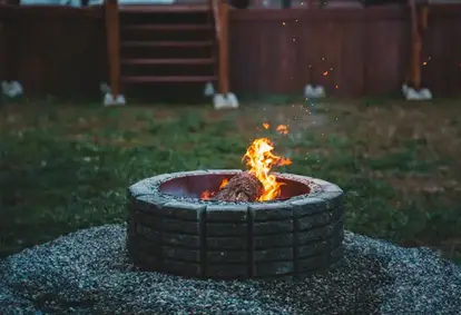 Backyard Fire Pit With Bricks